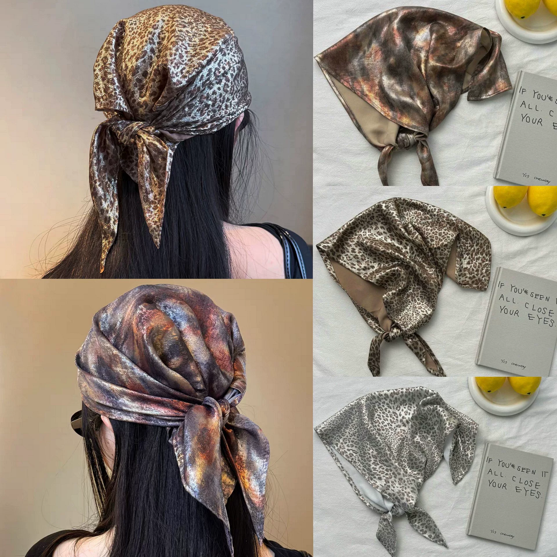 Shiny Leopard Print Scarf