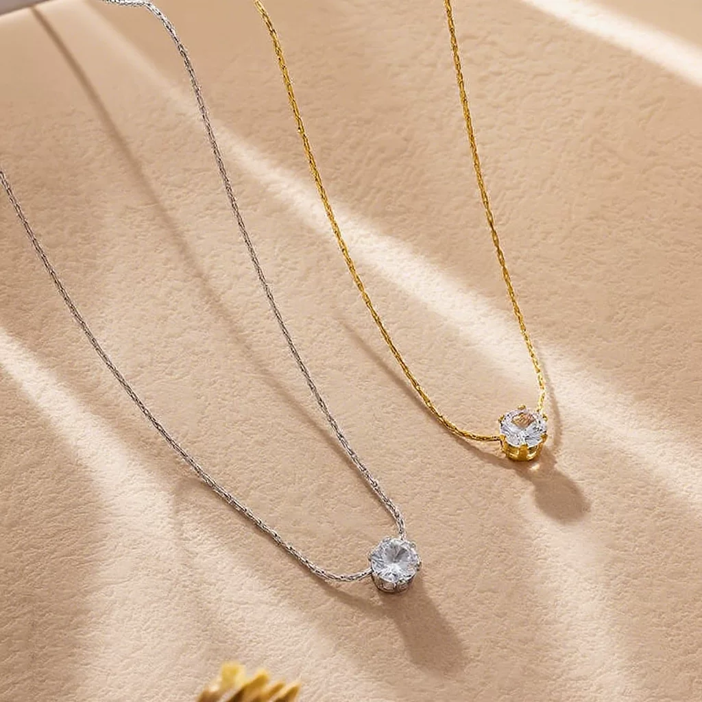 Round One Stone Stainless Neckpiece